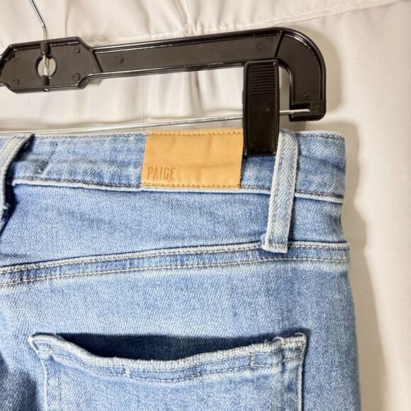 PAIGE Claudine High Waist Flare Jeans Darling wSiesta Hem Frayed Hem Size 28 - Picture 6 of 8